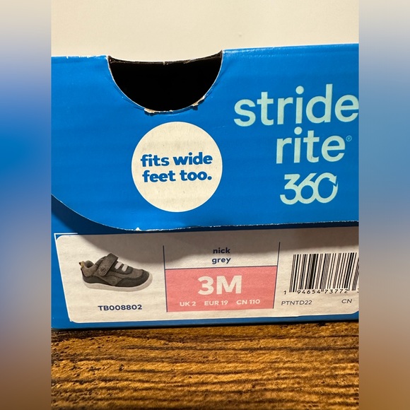 Stride Rite 360 Baby Boys Nick Gray Sneakers NWT Size 3 - Picture 2 of 7